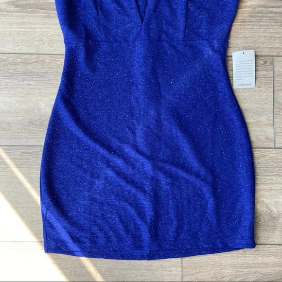 NWT Bailey Blue Sparkle Crepe Bodycon Mini Dress - Picture 8 of 16